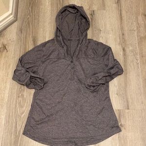Marmot Striped hooded casual Henley top Size Sm